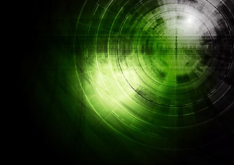 Image showing Dark green technology background