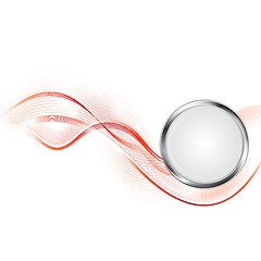 Image showing Tech bright wavy background with metal circle