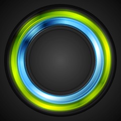 Image showing Blue and green glowing circle vector logo