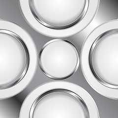 Image showing Abstract background with silver metal circles