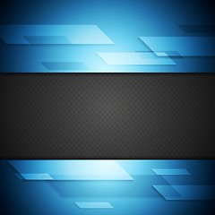 Image showing Blue and black tech background