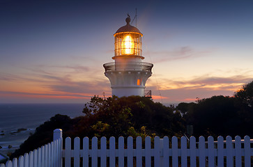 Image showing Sugarloaf Point  Lighthouse at sundown