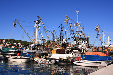 Image showing Fishing boats in the harbor of Male Losinj