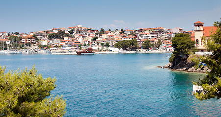 Image showing small coastal town of Greek