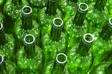 Image showing Green bottles