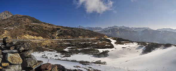 Image showing Mountains and clouds in Arunachal Pradesh, India