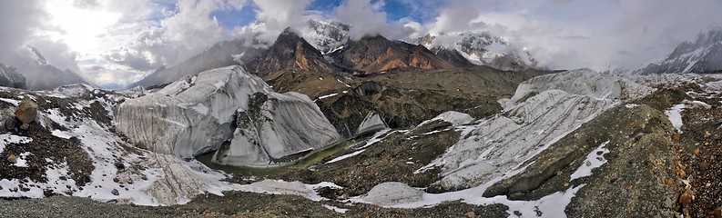 Image showing Engilchek glacier panorama