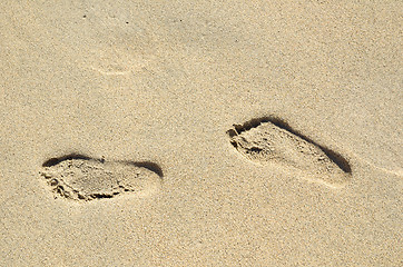 Image showing Footprints in sand