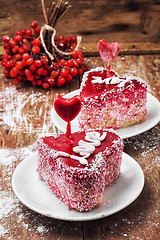 Image showing two dessert for the holiday Valentine's day