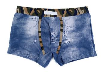 Image showing Men's boxer shorts with a denim pattern.