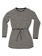Image showing Striped belted t-shirt dress