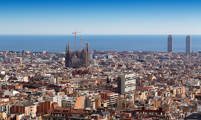 Image showing View of Barcelona from Mount Tibidabo