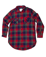 Image showing Red and blue plaid shirt fashion.