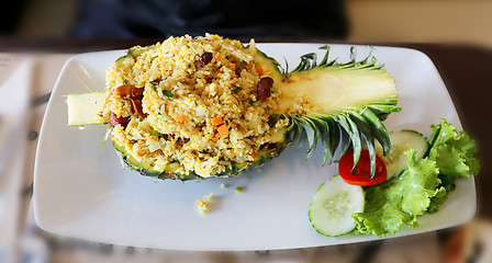 Image showing Rice with vegetables pineapple 