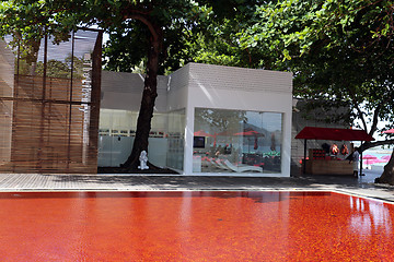 Image showing Red pool on the sea 