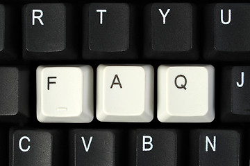 Image showing FAQ on keyboard