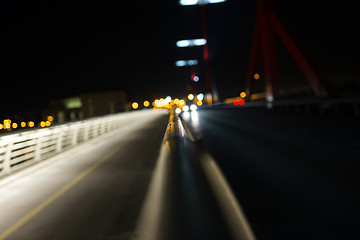 Image showing Empty bridge at night