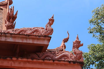 Image showing The roof of a Buddhist temple 