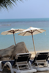 Image showing Sun loungers