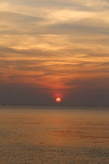 Image showing Sunset in the sea 