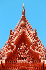 Image showing The roof of a Buddhist temple 