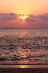 Image showing Sunset in the sea 