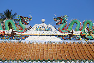 Image showing Statue of Chinese dragons 