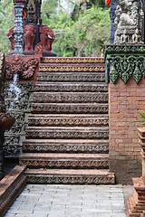 Image showing The roof of a Buddhist temple 