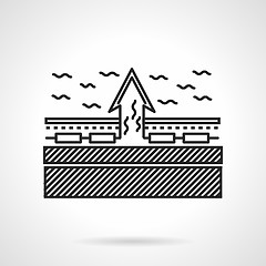 Image showing Underfloor heating scheme flat line vector icon