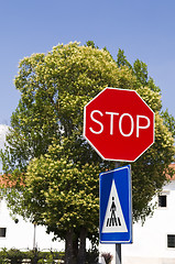 Image showing Stop and cross