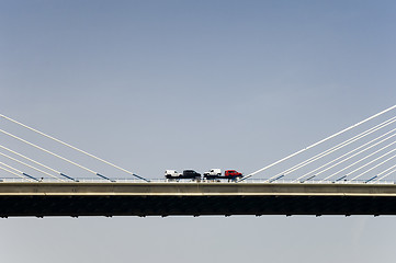 Image showing Cars over the bridge