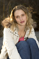 Image showing Woman in white coat