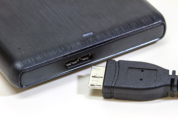 Image showing External hard drive with usb cable