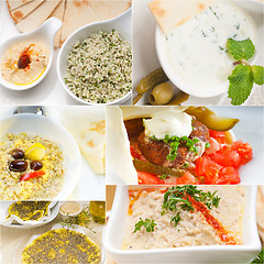 Image showing Arab middle eastern food collage 