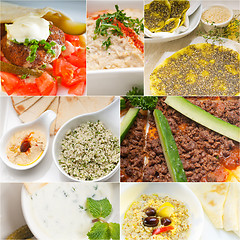 Image showing Arab middle eastern food collage 