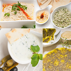 Image showing Arab middle eastern food collage 