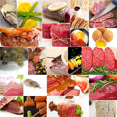 Image showing high protein food collection collage