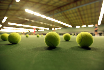 Image showing tennis ball on a tennis court