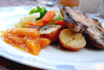 Image showing Pork chop dinner