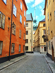 Image showing Colorful buildings in the old center of Stockholm