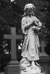 Image showing A statue on a graveyard.