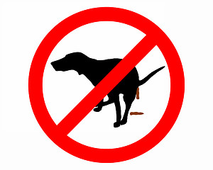 Image showing Traffic sign: It?s forbidden for dogs to take a dump