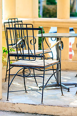 Image showing Coffee table in the garden