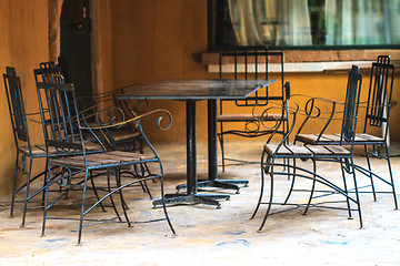 Image showing Coffee table in the garden