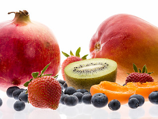 Image showing Kiwi, Berries, Apricot, Pomegranate And Mango