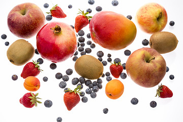 Image showing Variety Of Fruit Islolated On White Background