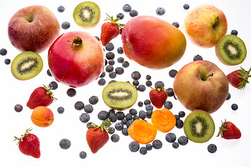 Image showing Selection Of Various Fruits Isolated On White