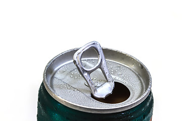 Image showing Closeup shot from the pull ring on a beverage can