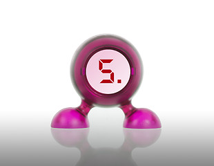 Image showing Small pink plastic object with a digital display