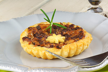 Image showing Mini quiche with trevisano chicory